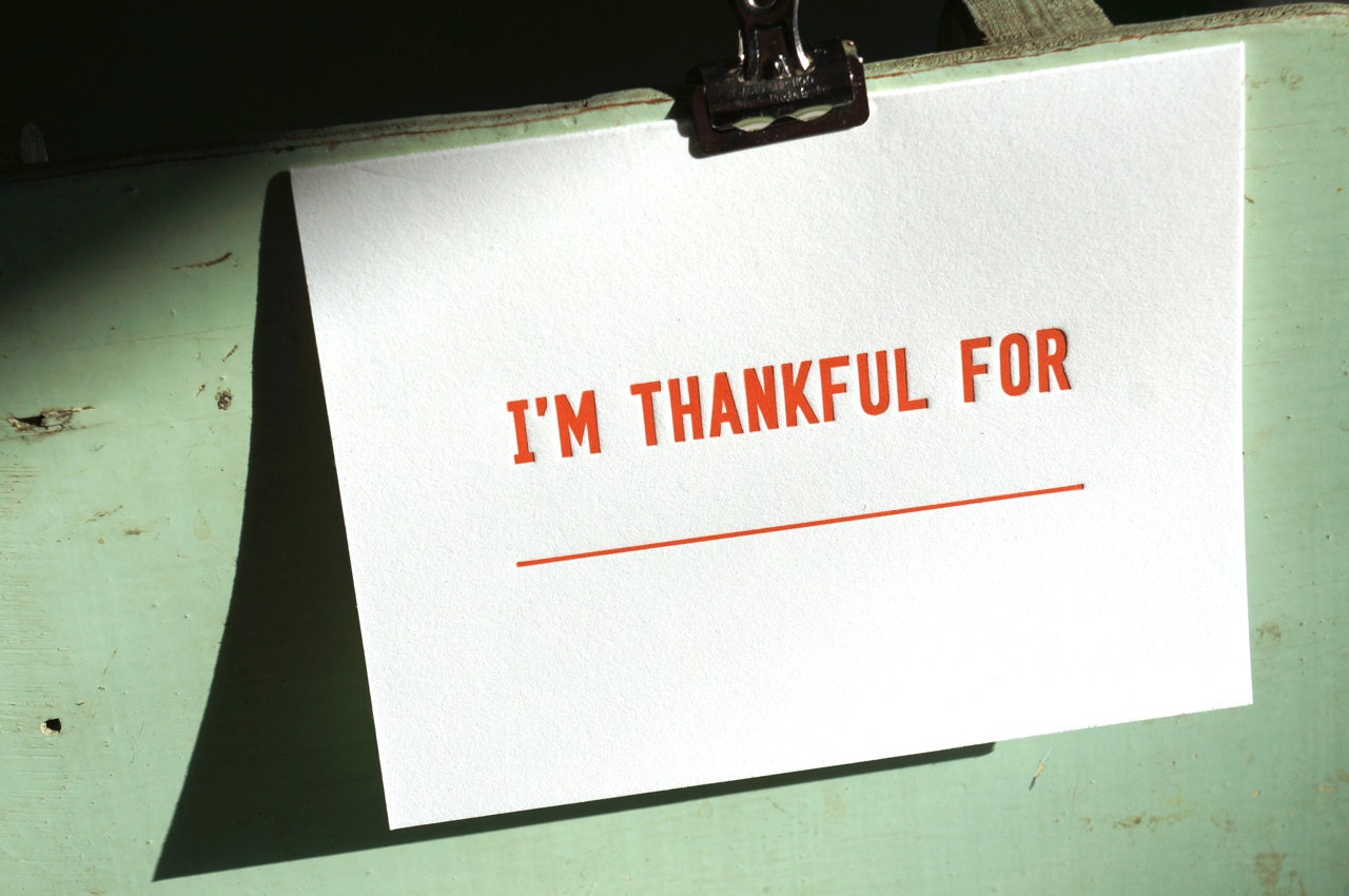 I'm Thankful For Letterpress Card