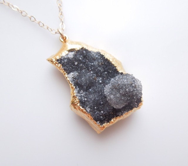 Amethyst Druzy Necklace, Brazilian Drusy, One Of A Kind
