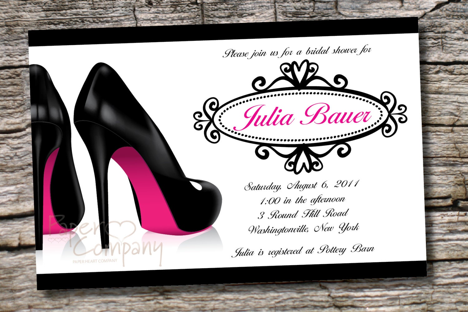 STILETTO CHIC Bridal Shower Bachelorette Party Invitation - You Print Il_570xn