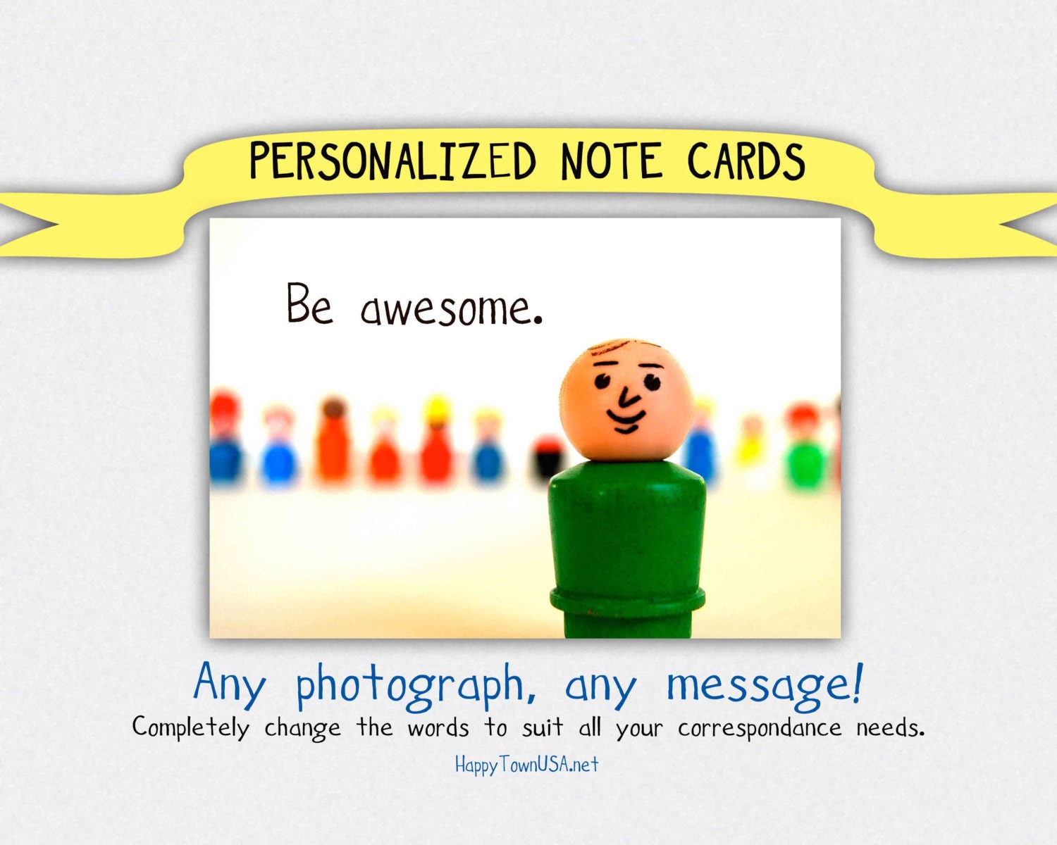 Personalized Note Cards, funny, cute, custom, One Set of the Same