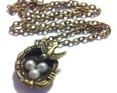 Bronze Bird's Nest Necklace - Jewelry for Mom