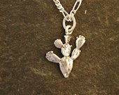 Sterling Silver Cactus Pendant on a Sterling Silver Chain