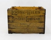 Vintage Wood Crate-Collapsible / Vintage Loose-Wiles Biscuit Co Crate / Industrial