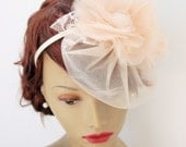 Sweetheart Bridal Headband with Petite Tulle Blusher : F100 made to order, white, ivory, champagne