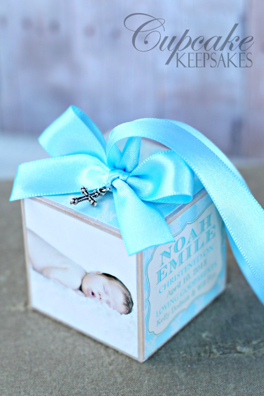 Personalized Baptism Christening First Holy Communion Photo Block Gift