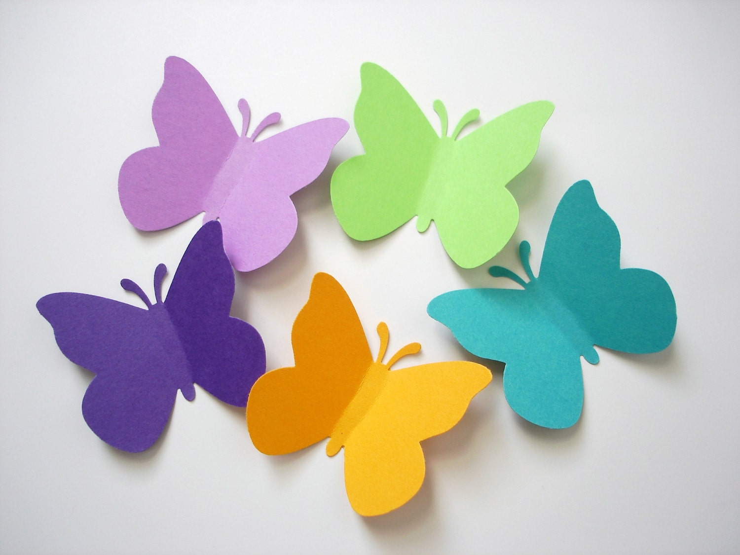 50 Large Yellow Turquoise Green Purple Classic Butterfly punch die cut scrapbooking embellishments - No541