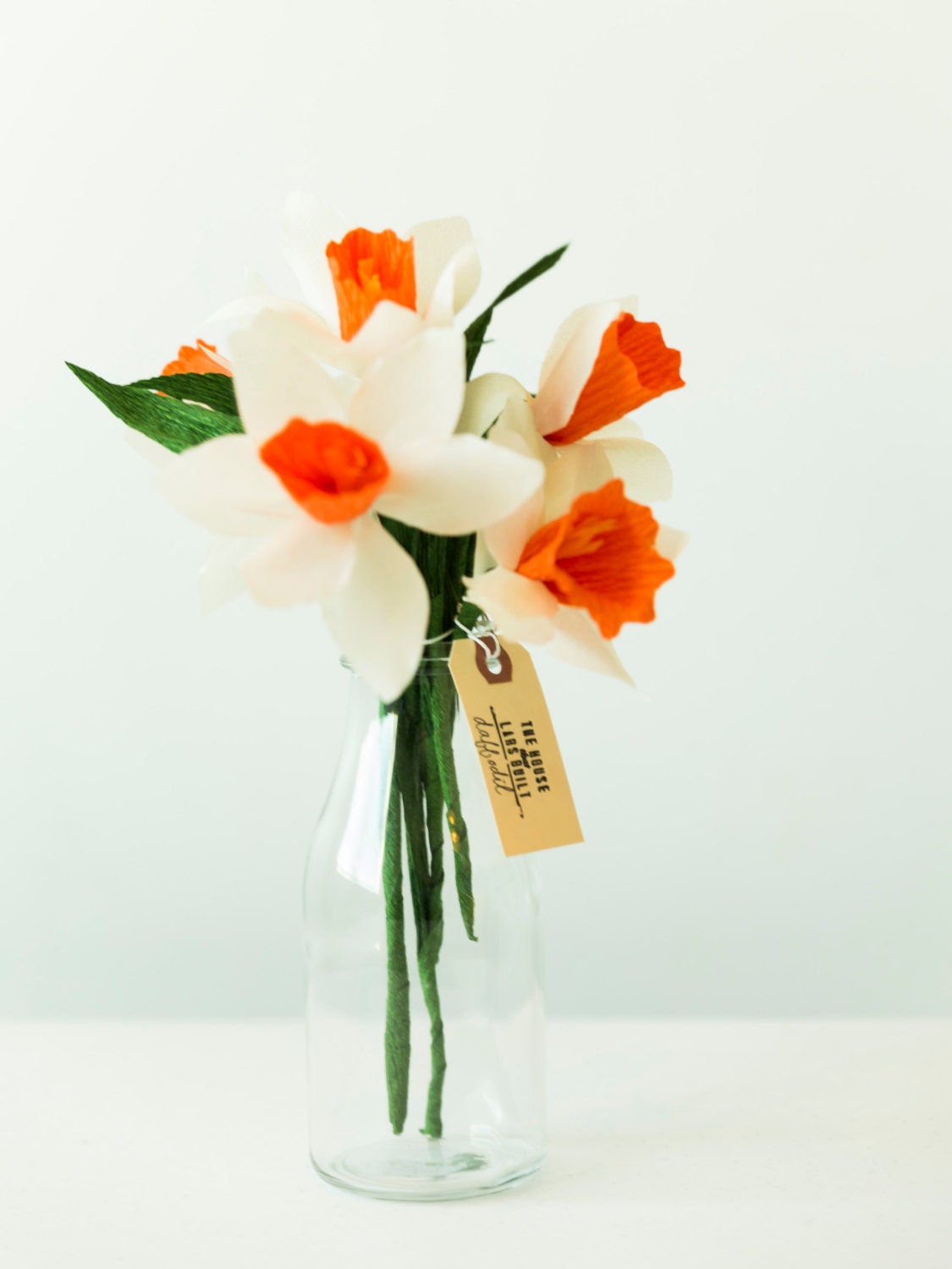 Paper daffodils bouquets (set of 9)
