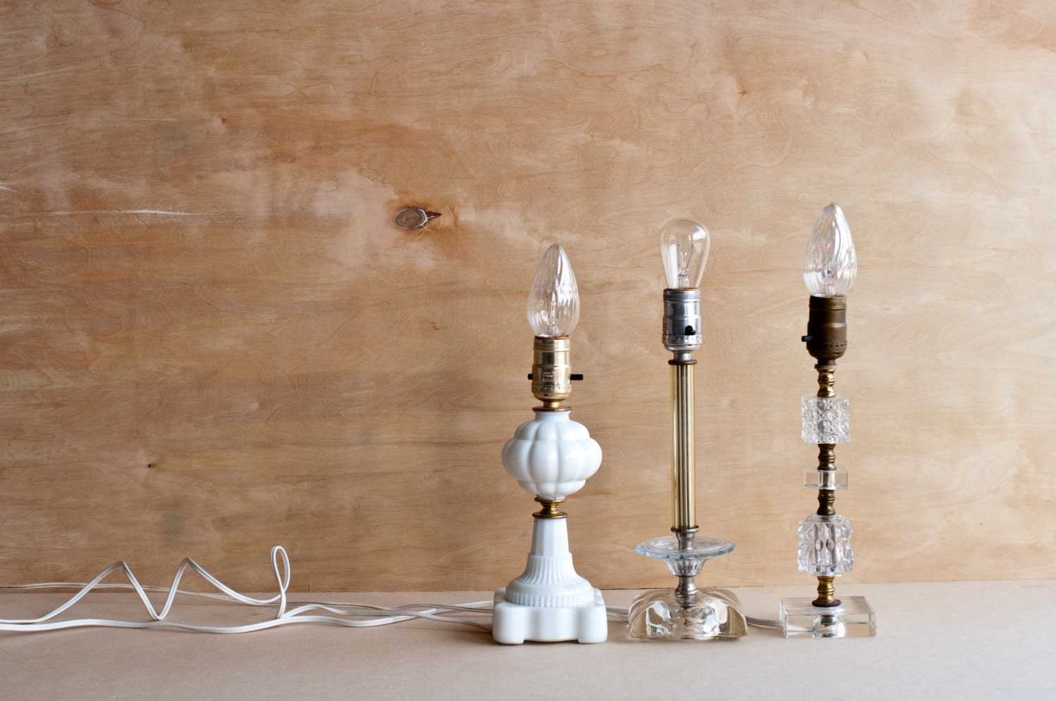 glass regency table lamp with cut glass and metal spacers