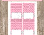 Table Labels - Pink Sugar and Spice Chevron Baby Shower Editable Table Label / Buffet Label / Place card - Design1 INSTANT DOWNLOAD Il_170x135