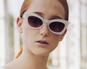 White Translucent Cat Eye Sunglasses