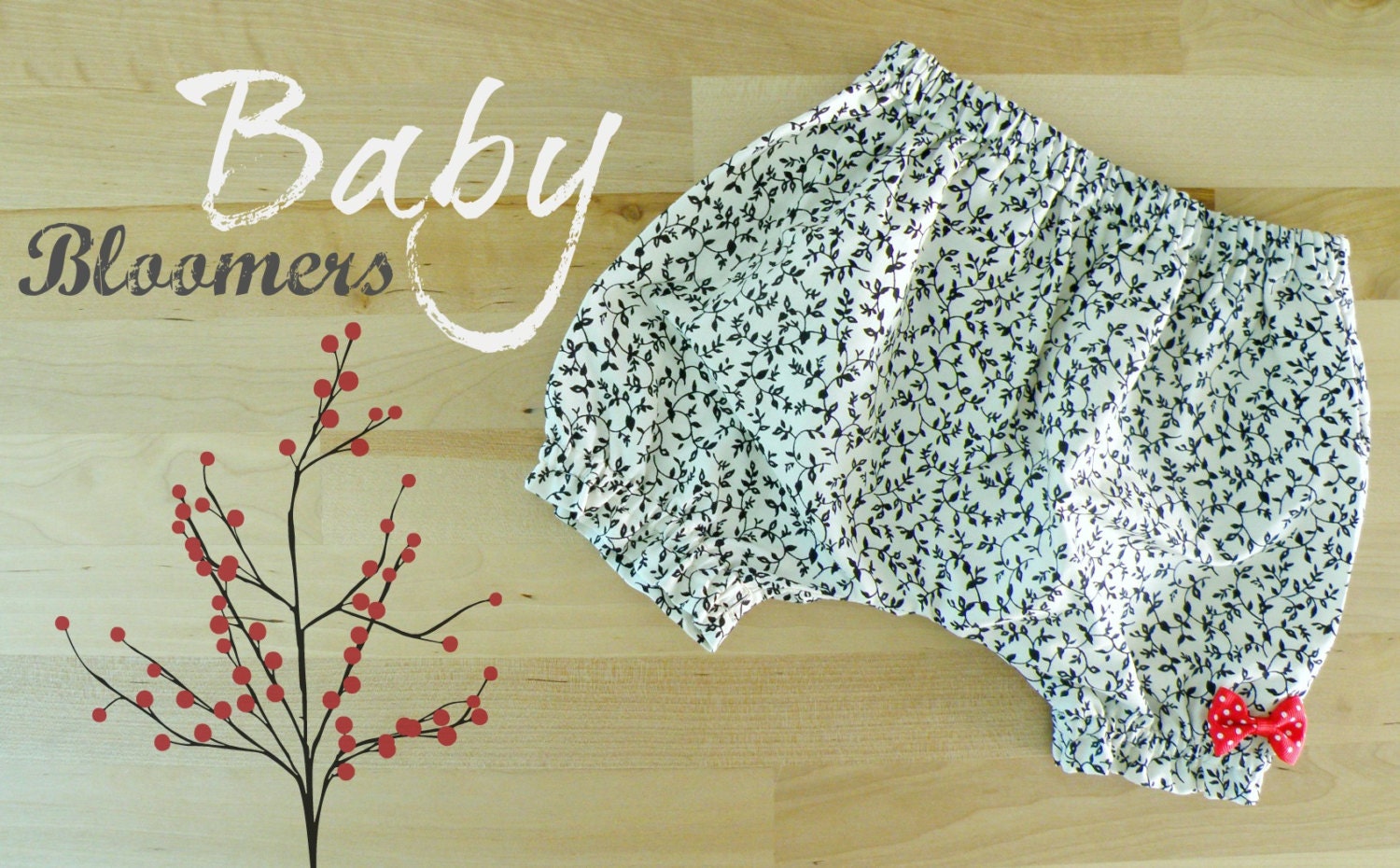 Baby Bloomers - Elegant baby diaper cover black and white