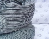 Hand Dyed Sock Yarn, gold sparkle yarn, merino nylon blend, 150g, blue grey