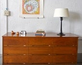 Mid Century Modern Walnut Nine Drawer Dresser / Credenza - 50s 60s - Can Be Painted