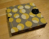Midwest Modern Fabric Mini Photo Album/ Scrapbook/ Accordion Book in Yellow, Grey & White