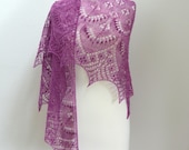 Shawl by Lace Knit. Hand Knitted Lace Shawl, Stole, Scarf. Triangular Wrap. Choose color and yarn you like