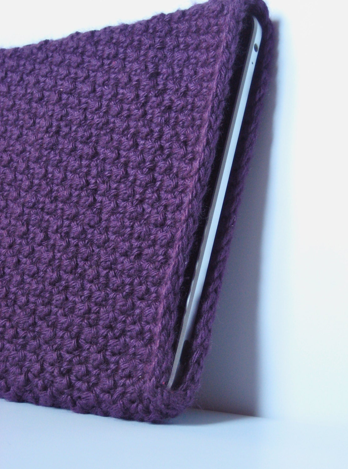 Hand Crocheted iPad Mini Case in Plum Purple