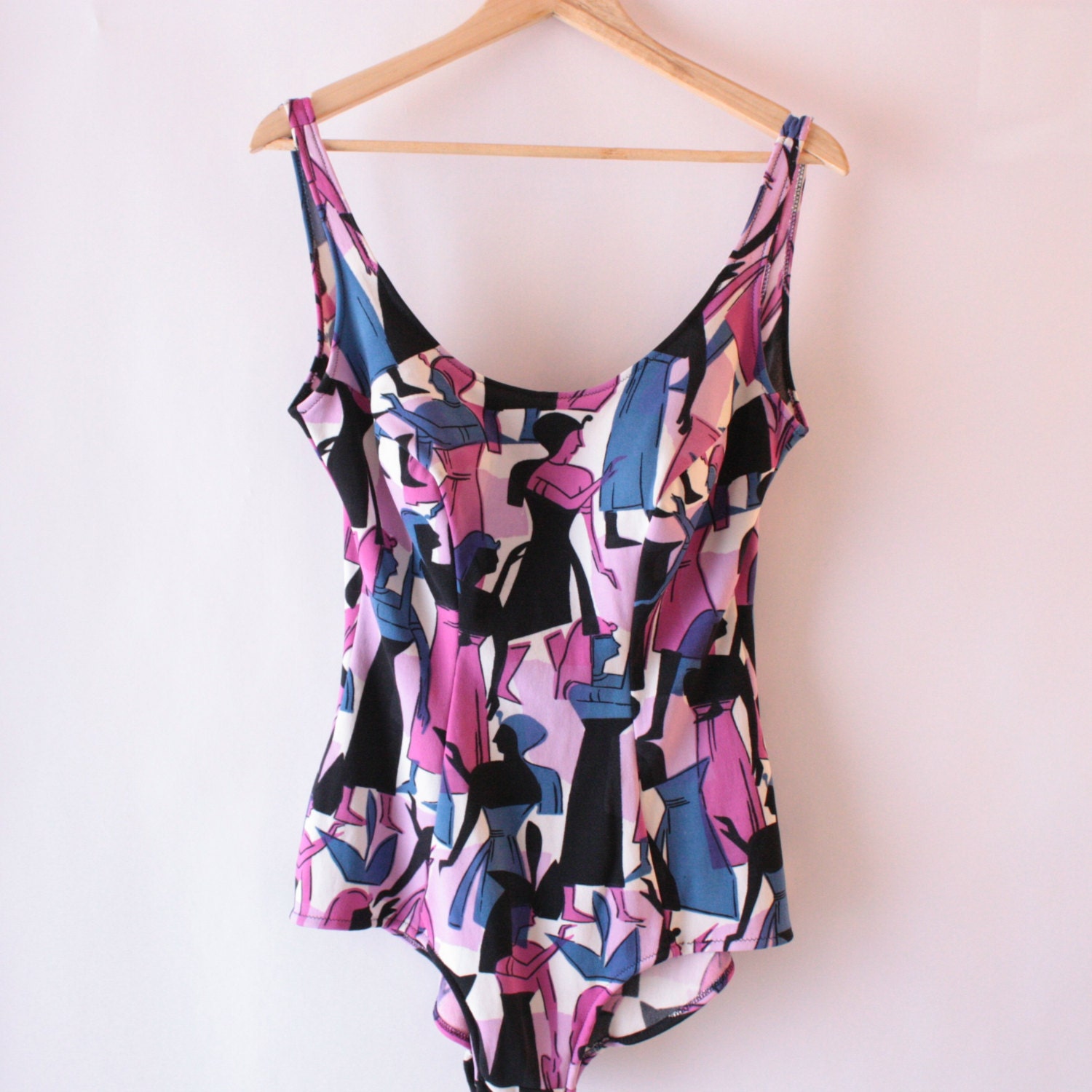 1960's Egyptian print one-piece swimsuit