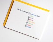 Father's Day Card - Fill In the Blank Checklist - Thank You Dad - Card for Dad