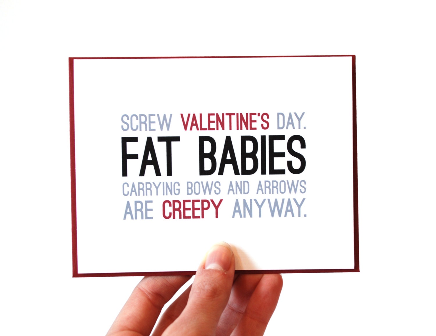Anti Valentines Card - Funny Valentines Card - Cupid - Singles Awareness Day