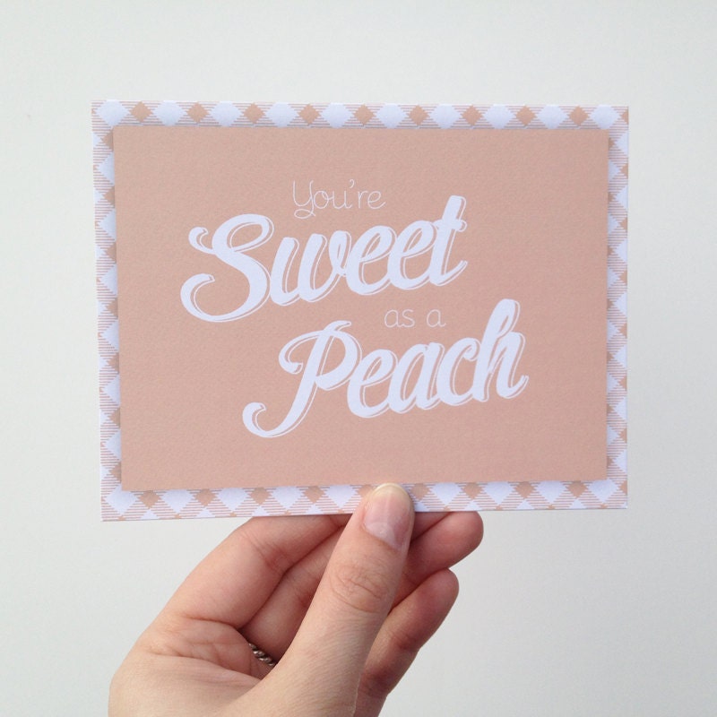 Sweet as a Peach Card - Southern Saying Note Cards
