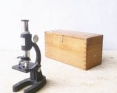 Childs Microscope with Wooden Box Science Lab