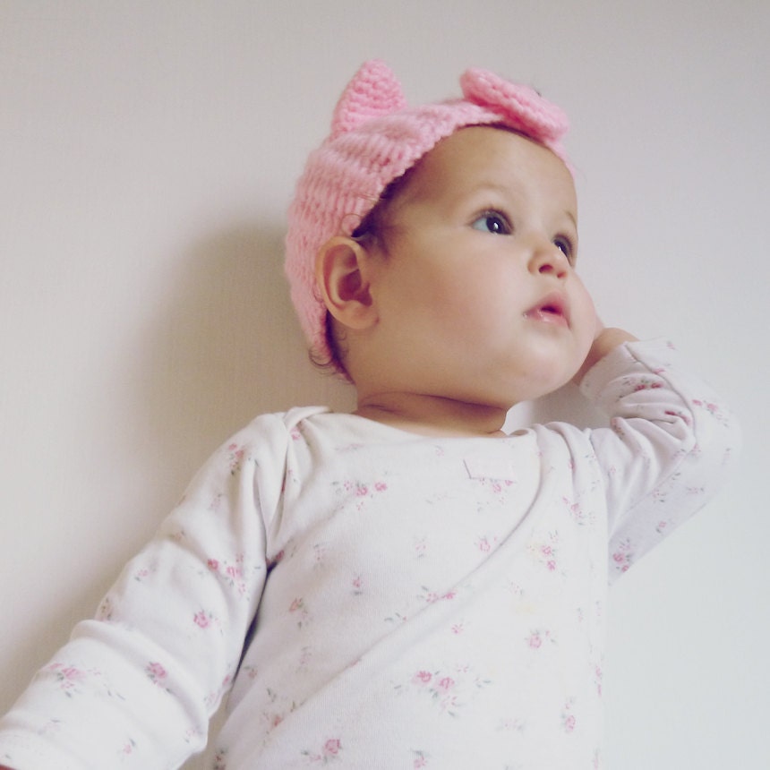 Crochet Headband Pattern Pig PDF - head wrap animal ears Piggy - baby/kids/woman/man accessory 5 sizes beginner pattern
