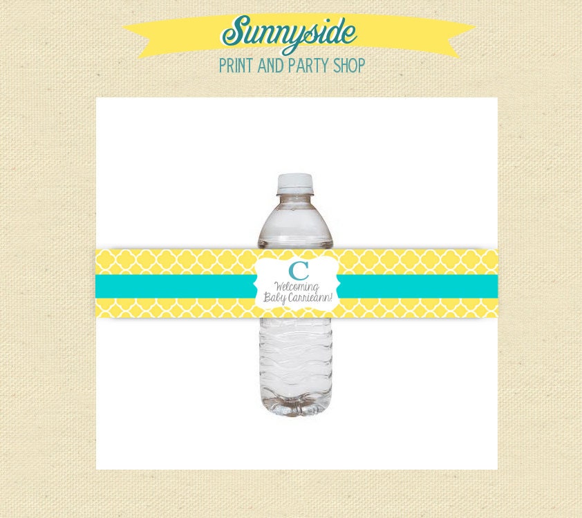 Sunshine Yellow Printable Water Bottle Labels - Baby or Wedding Shower Il_170x135