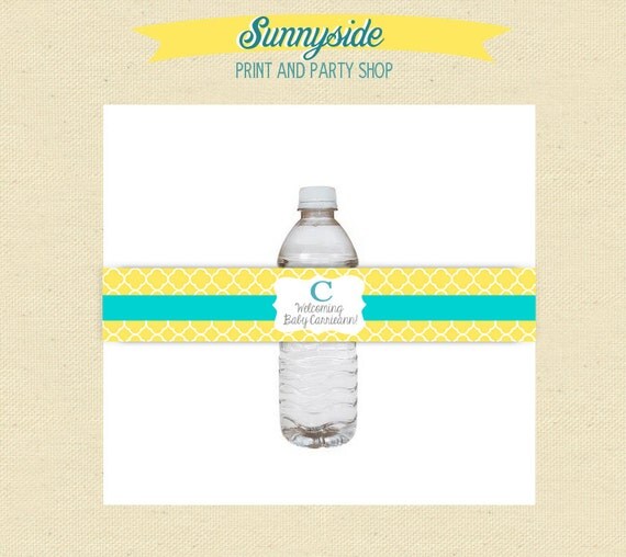 Sunshine Yellow Printable Water Bottle Labels - Baby or Wedding Shower Il_570xn