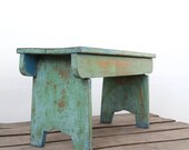 Primitive Wood Bench / Vintage Green Bench