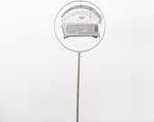 Vintage Bird Cage with Stand / Silver Birdcage and Stand