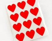 156 Heart Label Stickers- RED