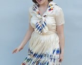Vintage 1950s Dress - Pass Muster - Amazing Parachute Silk Soldier Novelty Print Dress