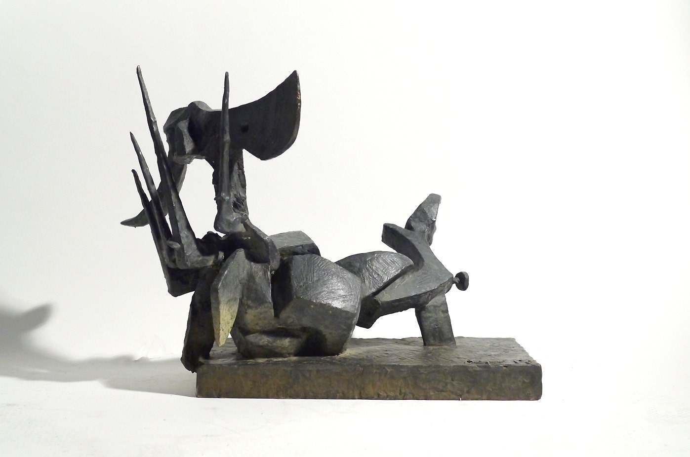 Rinaldo Bigi Surreal Bronze Animal Sculpture ca.1969