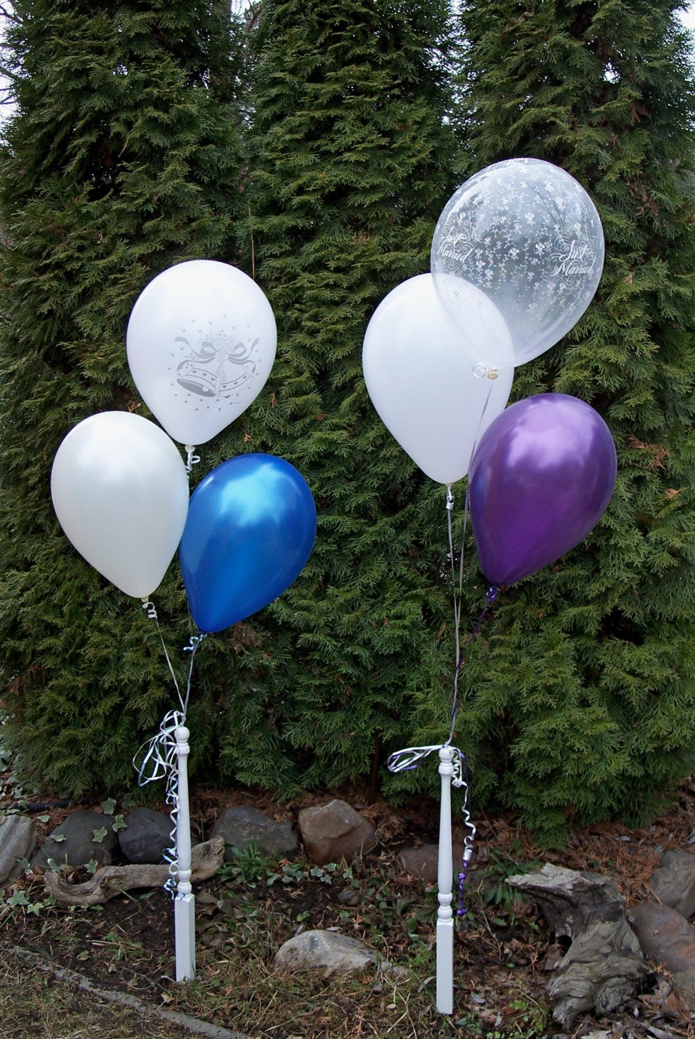 Balloon Holders, Outdoor Balloon Holders, Wedding Balloon Holders, Set of Two Balloon Tie Downs