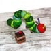 The Very Hungry Caterpillar with Chocolate Cake - Clay Birthday Cake Topper