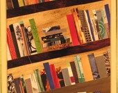 original collage - Reading - recycled paper collage