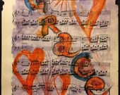 Grace Watercolor on Antique Sheet Music