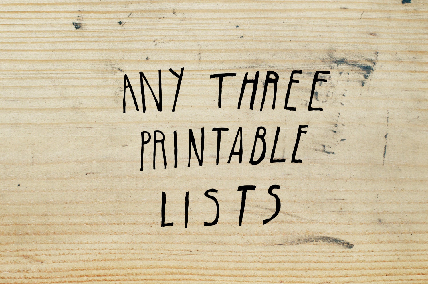 any three PDF printable lists - digital download - grocery shopping to do packing travel list
