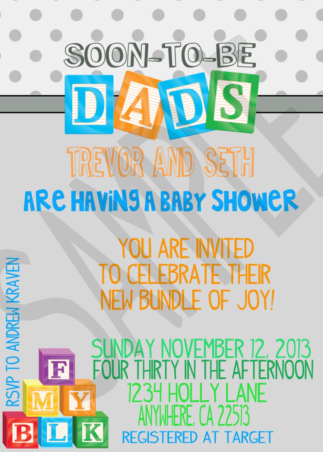 Soon To Be Dads Printable, Personalized Baby Shower Invitation for Gay Dads to Be - BSD2000 Il_570xn