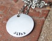 Hand Stamped Jewelry-  Simple Single disc- Hand  Stamped Mama Necklace- Simple Design-