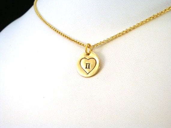 I Love Pi Necklace in Jewelers Brass