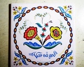 Vintage -  Berggren Trayner Ceramic Tile - Swedish - 1963
