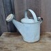 White Metal Watering Can Painted Shabby Cottage Chic Garden Decor Planter Fountain Repurpose