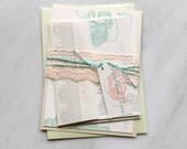 Ruffled Romance Mint - Peach Lace Wedding Invitation, Lilac, Mint Green Baker Twine - Purchase for a Sample