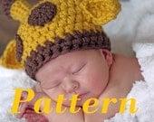 PATTERN--Baby Giraffe Crochet Hat Pattern--PATTERN ONLY--Newborn-Toddler Sizes
