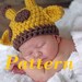PATTERN--Baby Giraffe Crochet Hat Pattern--PATTERN ONLY--Newborn-Toddler Sizes