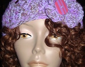 purple crochet scarf and hat set