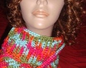 multicolor ribbed stitch crochet hat & scarf set
