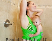 Beachfront Baby Wrap Carrier- water babywearing at the beach, pool, water park or in the shower- KEY LIME