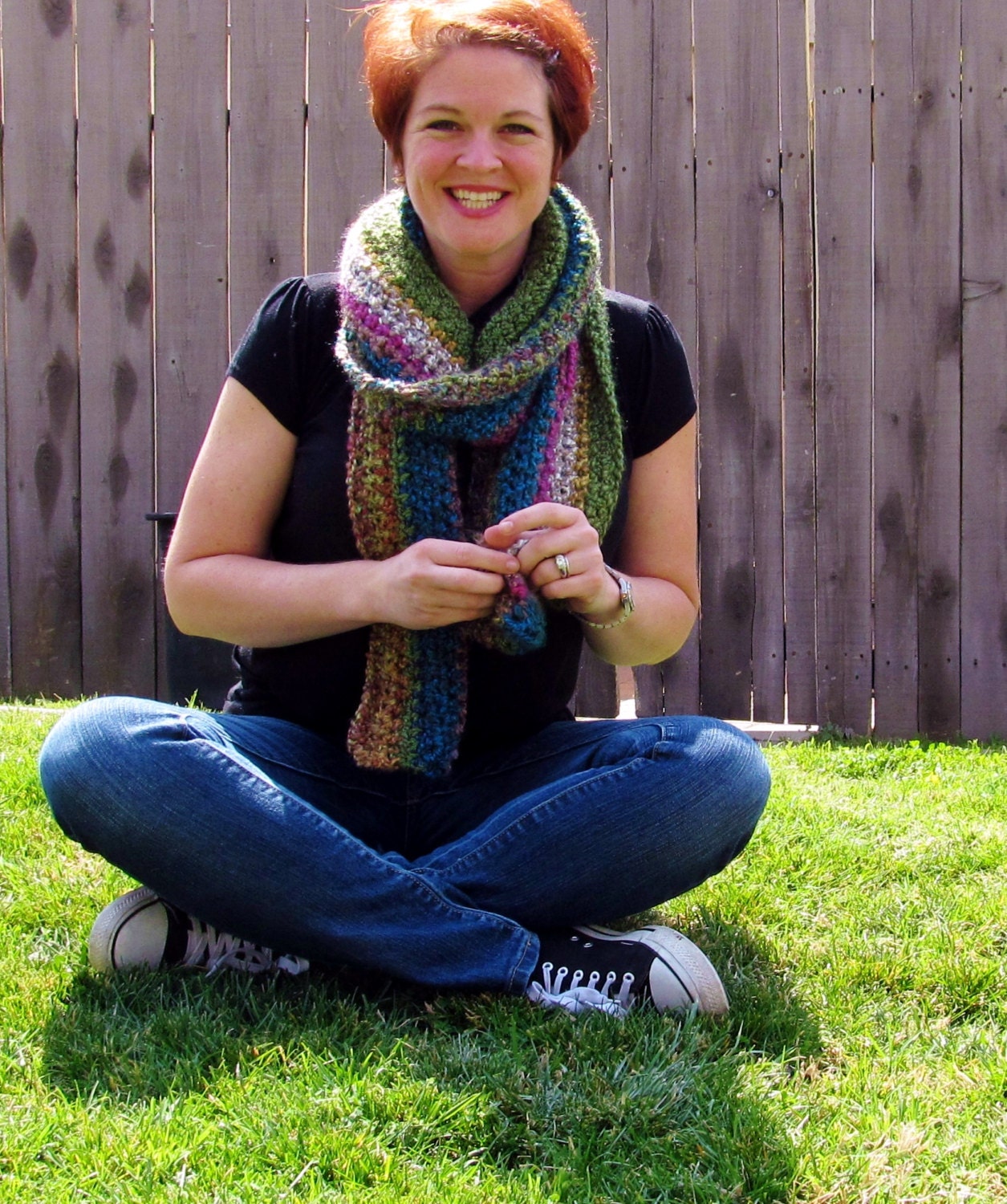 EXCLUSIVE Long, Thick Scarf - "Peacock"